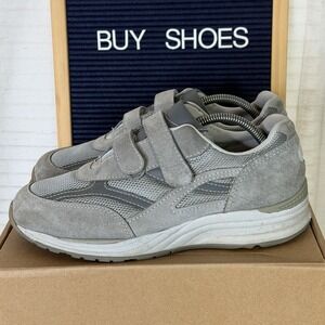 SAS JV Mesh Men Size 8 M Gray Suede Comfort Walking Shoes 2 Strap Hook & Loop